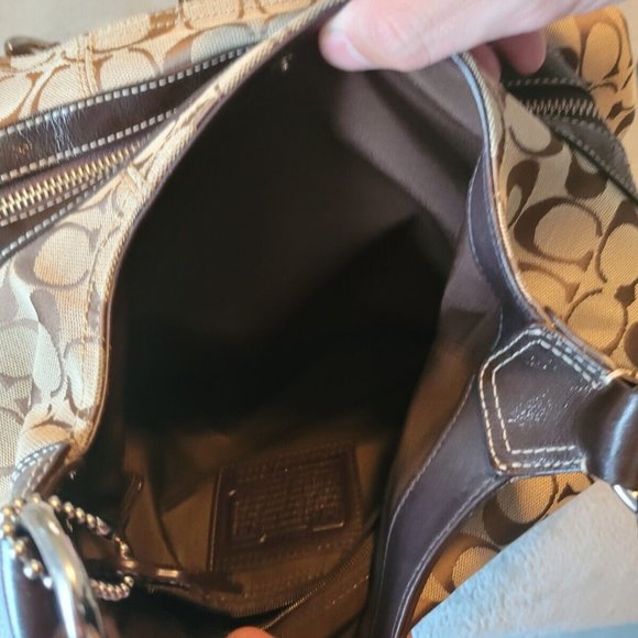 Coach Handbag Purse F15083 Lynn Soho Hobo Signature Brown Leather Tote Bag - Picture 4 of 7